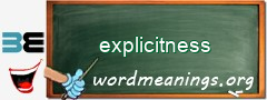 WordMeaning blackboard for explicitness